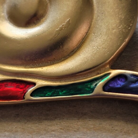 Large Vintage Signed Simon Chang Snail Brooch - Picture 5 of 10